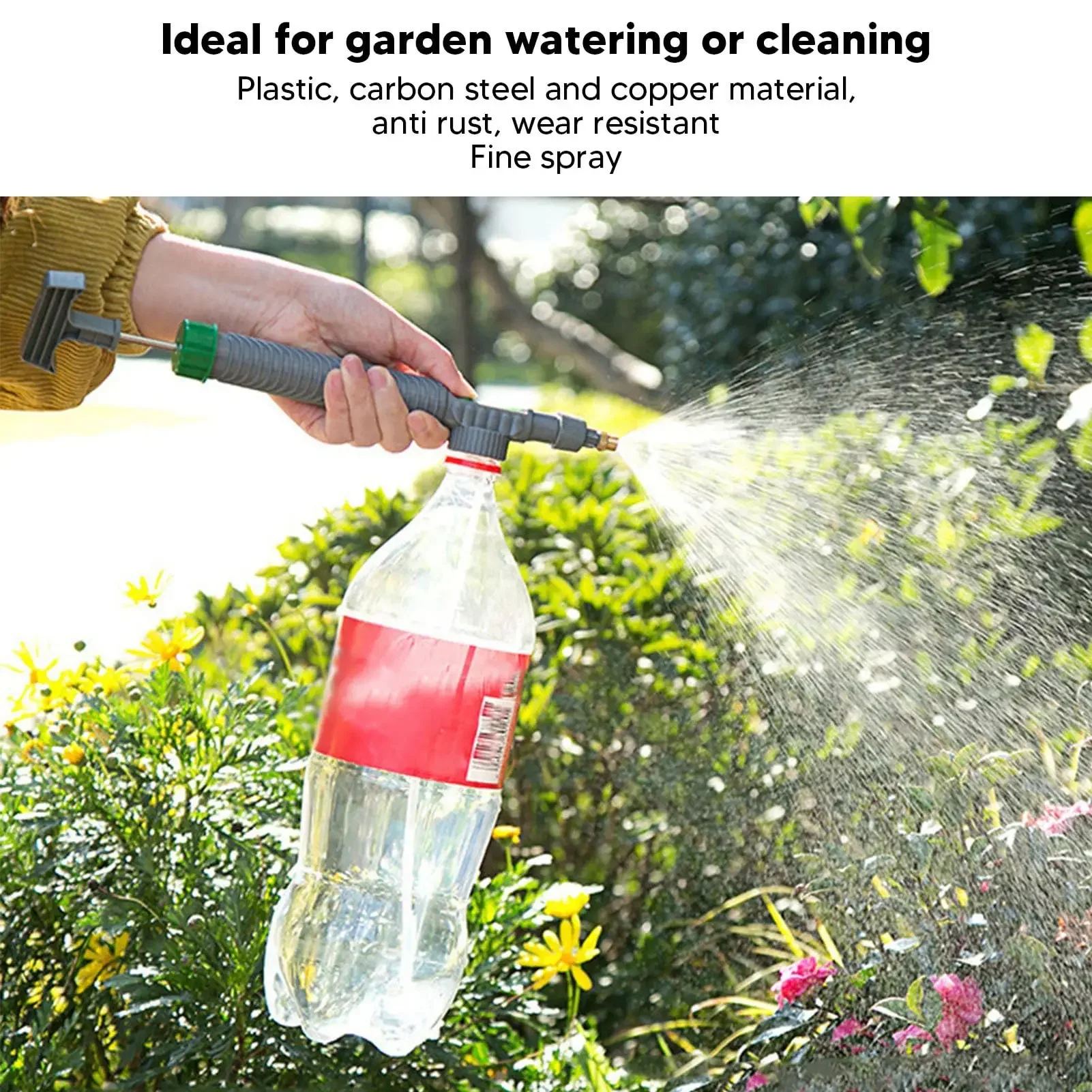 Pulverizador de botella de bebida ajustable, aspersor de flores, boquilla atomizadora de presión, herramientas de jardinería ﻿