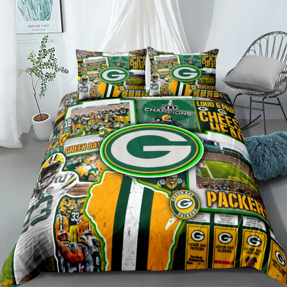 Green Bay Packers Duvet Cover Set EU Single Double King US Twin Full Queen Size  Bedclothes