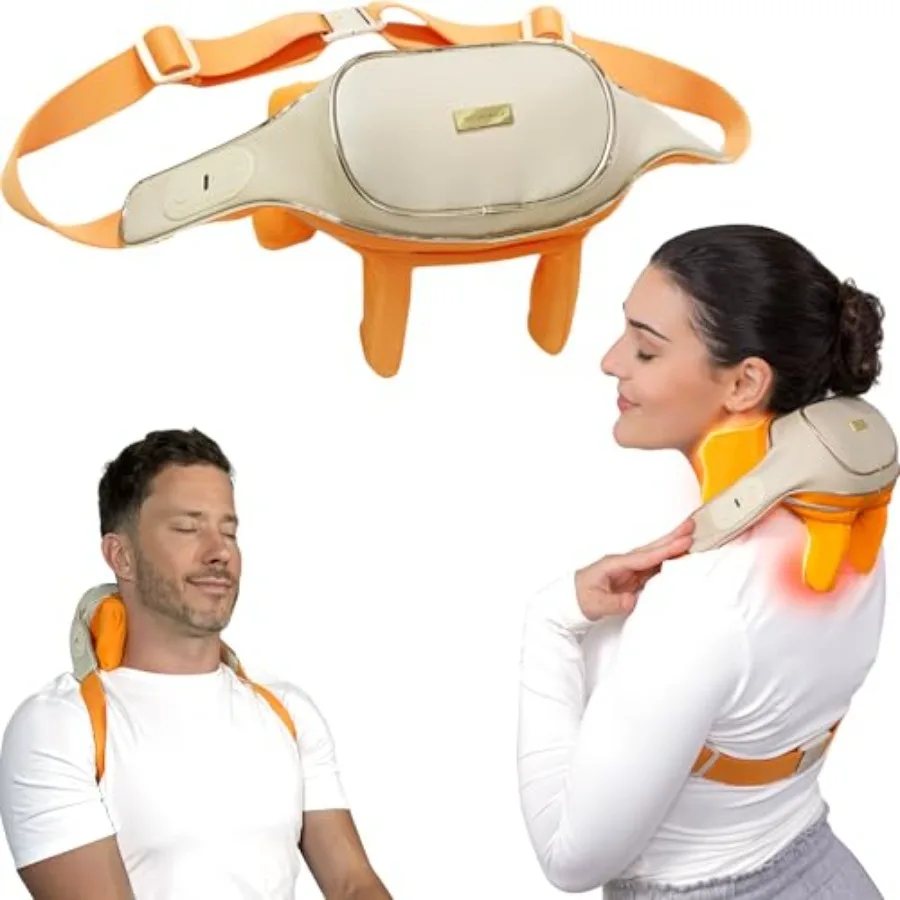

Cordless Neck and Shoulder Massager with Heat and Voice Prompts for Relaxation at Home Office or Travel Compact and Lightweight
