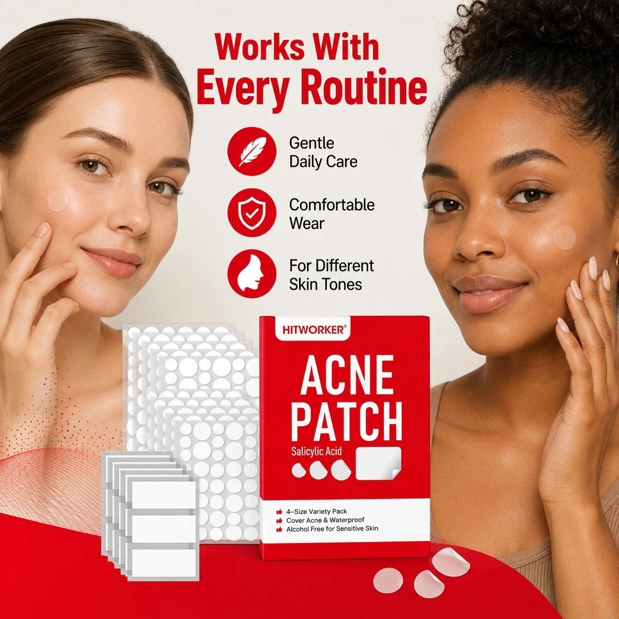 Hydrocolloid Acne Patches, 510 - Pressed Powder Foundation recension och pris
