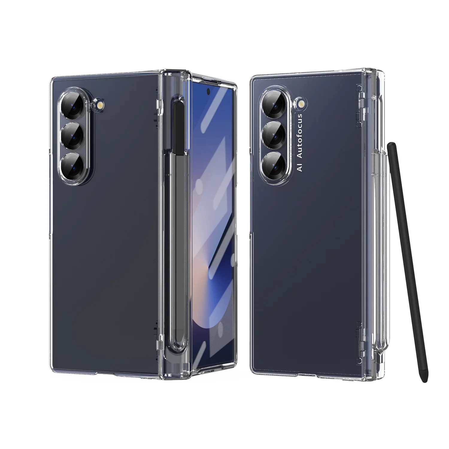 For Samsung Galaxy Z Fold6 5g Case Pivot Pen Slot Ultra-Thin Fashion Business Solid Color Full Cover Protective Case With Pen