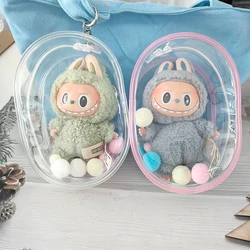 Clear Outdoor Bag Transparent Mini Kawaii Girl Plush Dolls Pouch Case For 15cm-16cm Cartoon Plushy Doll Anime Figure AC Toys GK