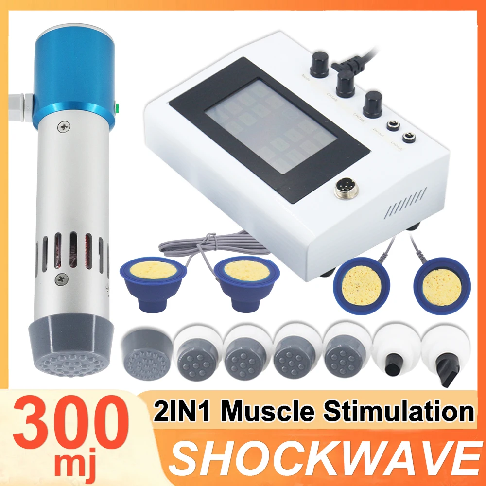 300mj Portable Shockwave Therapy Machine 2in1 Effectively Relieve Lower Back Pain Fatigue Relax Physiotherapy Body Home Use