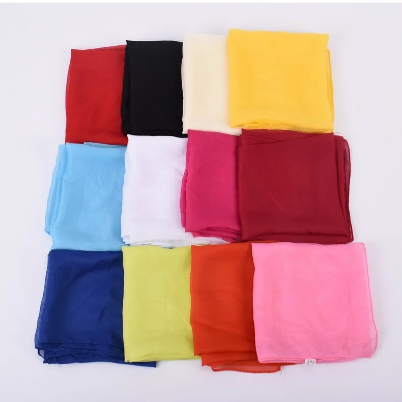 Damen 65 x 65 cm, modisch, lässig, einfarbig, Taschentuch, leicht und weich, Chiffon-Schal, Party-Geschenk – Detail 1