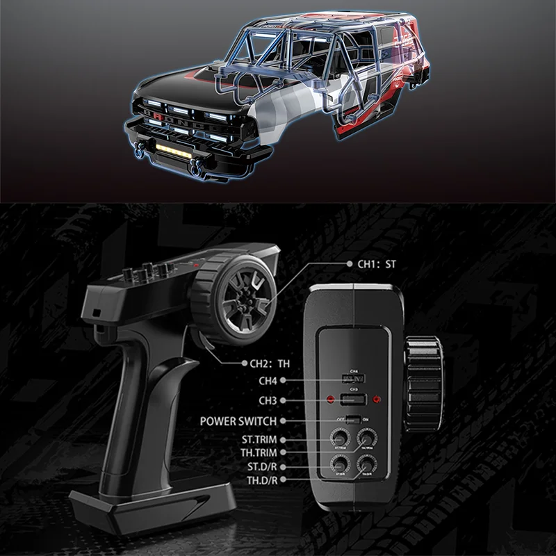 Nowość w magazynie Mjx 1:12 H12p Ford Bronco Baja 1000 zdalnie sterowany model pojazdu terenowego do wspinaczki, personalizowane zabawki dla dzieci, prezenty