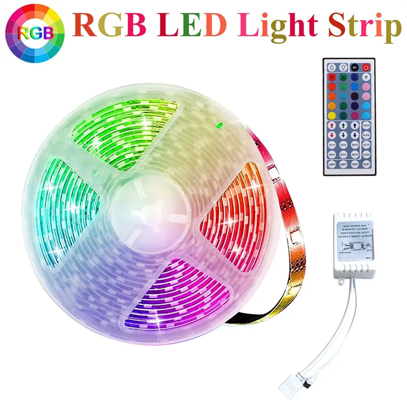 -FQYL 5M RGB شريط إضاءة 3528 300LED شريط إضاءة LED مرن مع 44 مفتاح تحكم عن بعد + وحدة تحكم لغرفة المعيشة في عيد الميلاد #2