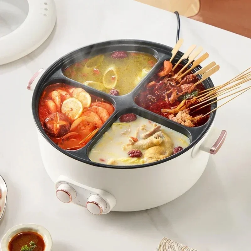 

Электрическая кастрюля Qwinn Colorful Mandarin Duck с четырьмя секциями, многофункциональная, для домашнего использования, объемом 6 литров, со встроенной функцией хот-пота