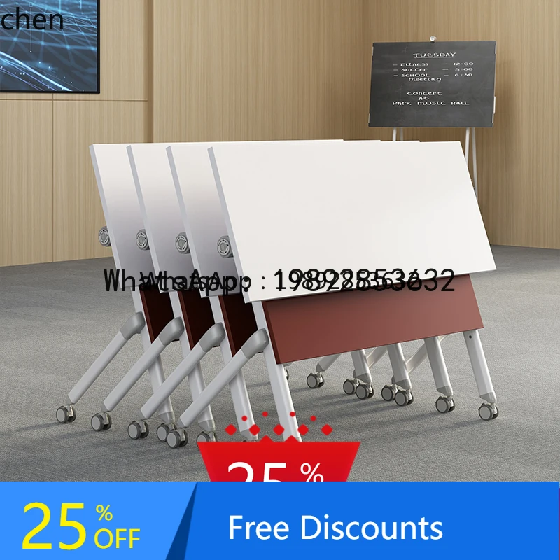 

training table and chair combination foldable conference mobile desk long splicing training desk living room decoration