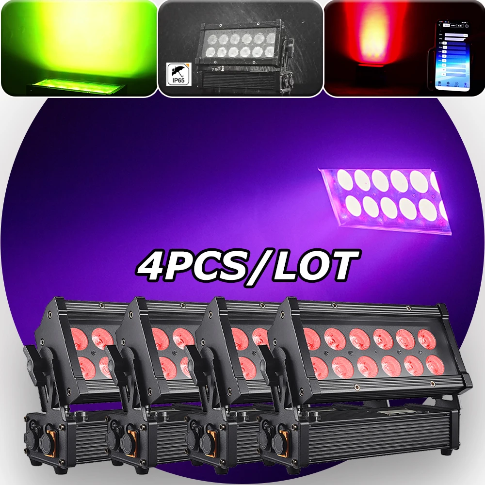 prova dagua ip65 12x18w rgbwa mais uv em levou luz com bateria controle remoto sem fio para palco festa dj discoteca pcs lot a 01