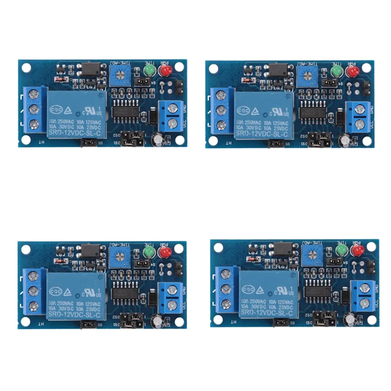 AA84 4X 12V DC Реле задержки включения/задержки выключения модуль переключателя с таймером