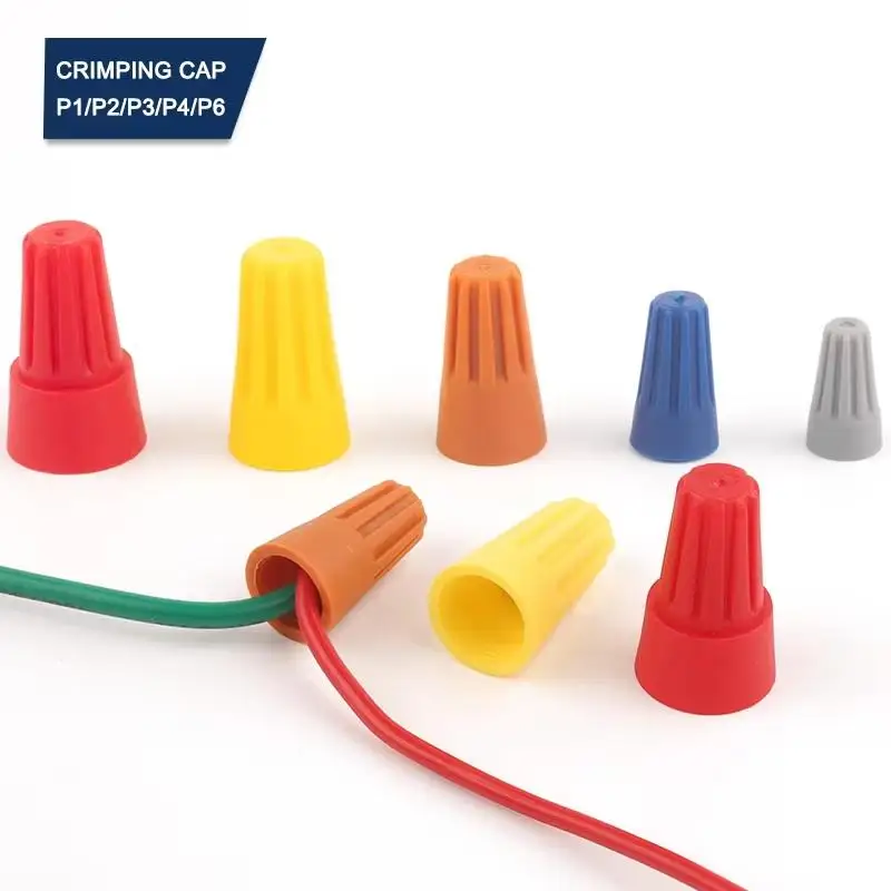 100Pcs Fast Wire Connector P1 P2 P3 P4 P6 Spring Rotating Splicing Nut Insulated Crimp Terminal AWG22‑10 End Cap