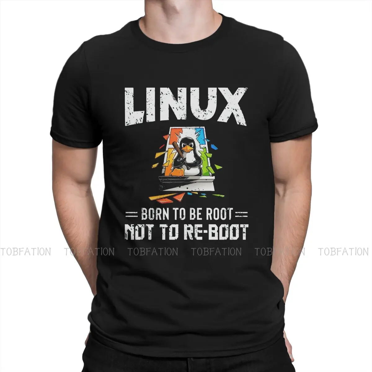 Linux Born To Be Root Not To Reboot Unique TShirt Linux GNU Minix Unix Comfortable New Design Gift Clothes  T Shirt Ofertas