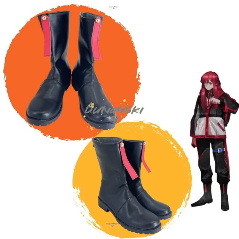 Game Limbus Company Yuri Cosplay Shoes Black PU Boots Halloween Party Costume Prop Adult