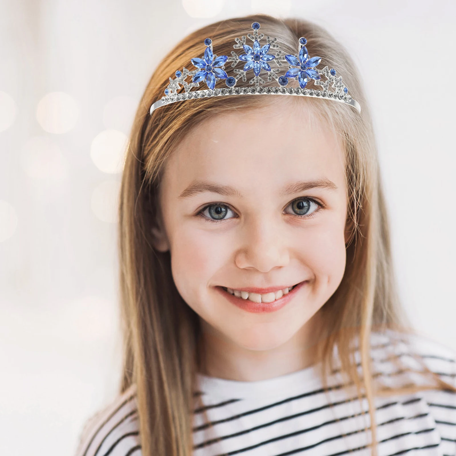 

1Pc Lovely Snowflake Crown Headdress Comfortable Kids Hairband Photo Prop Holiday Decoration
