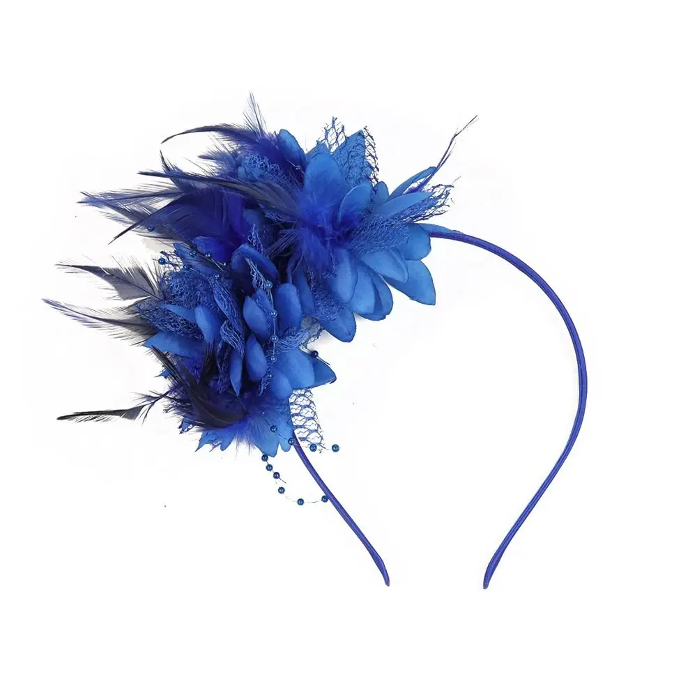 Wedding Women Mesh Headband Fascinator Hat Feather Hair Accessories