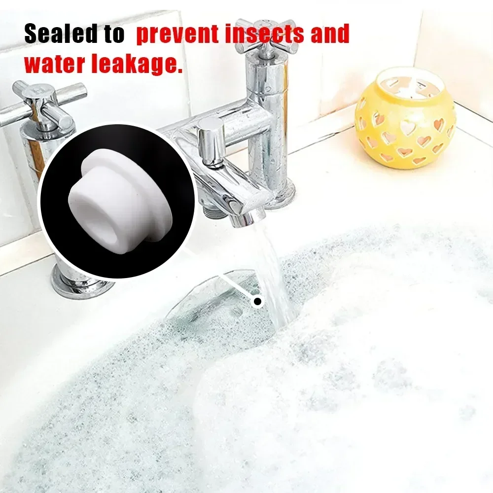 1/4PCS Sink Hole Wash Basin Overflow Cover Kitchen Bathroom Basin Trim Drain Cap Plug Sink Wash Basin Round Overflow Ring Covers