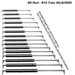 1PC 400N/90LB 8X18 Gas Struts Ball Joint Ends Gas Props Gas Shock Lift Supports RV Bed Platform Hatch Lifts for Boat Strut Bar