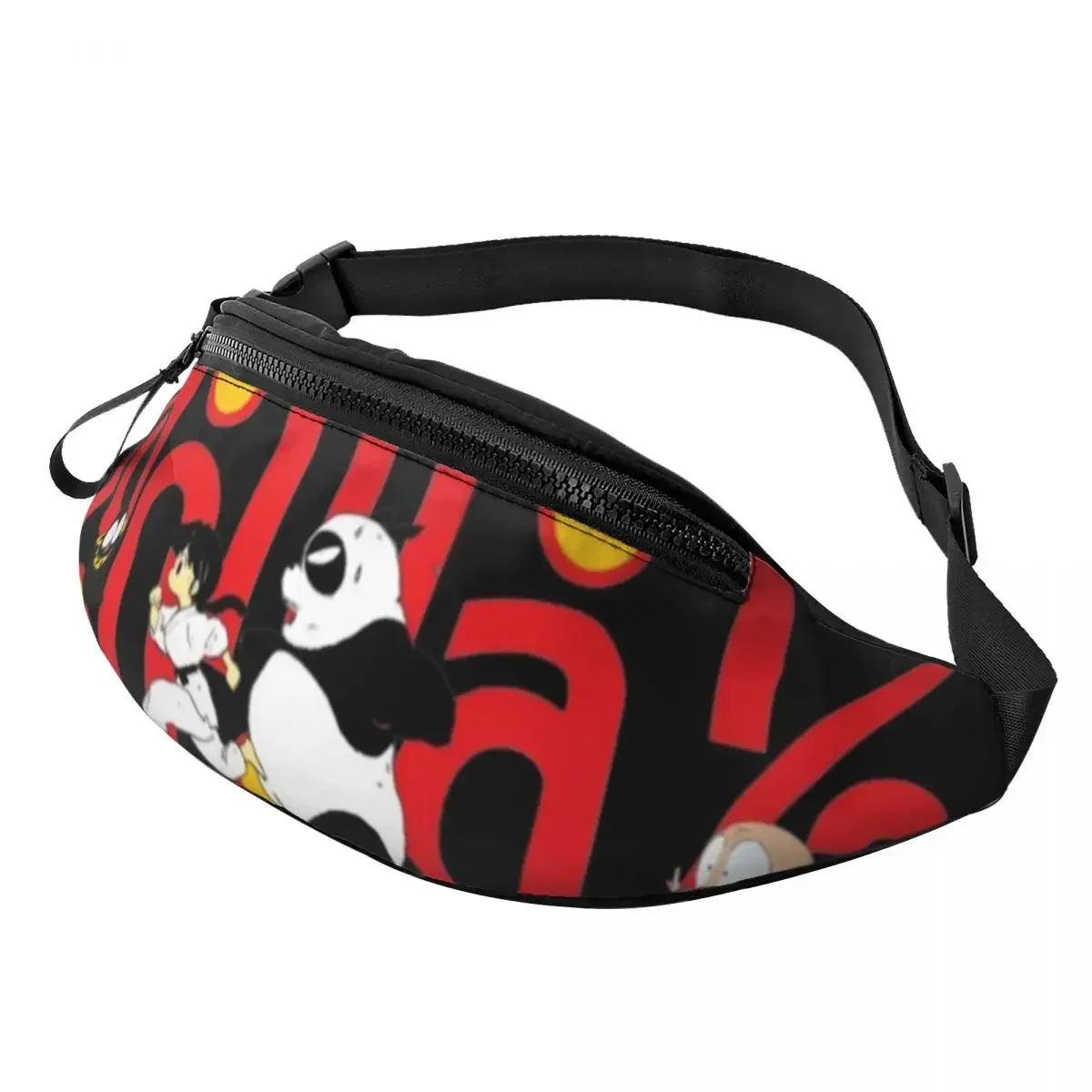 Ranma 12 Funny Logo Waist Bag Japanese classic cute anime Men Travel Waist Pack Print Polyester Bag