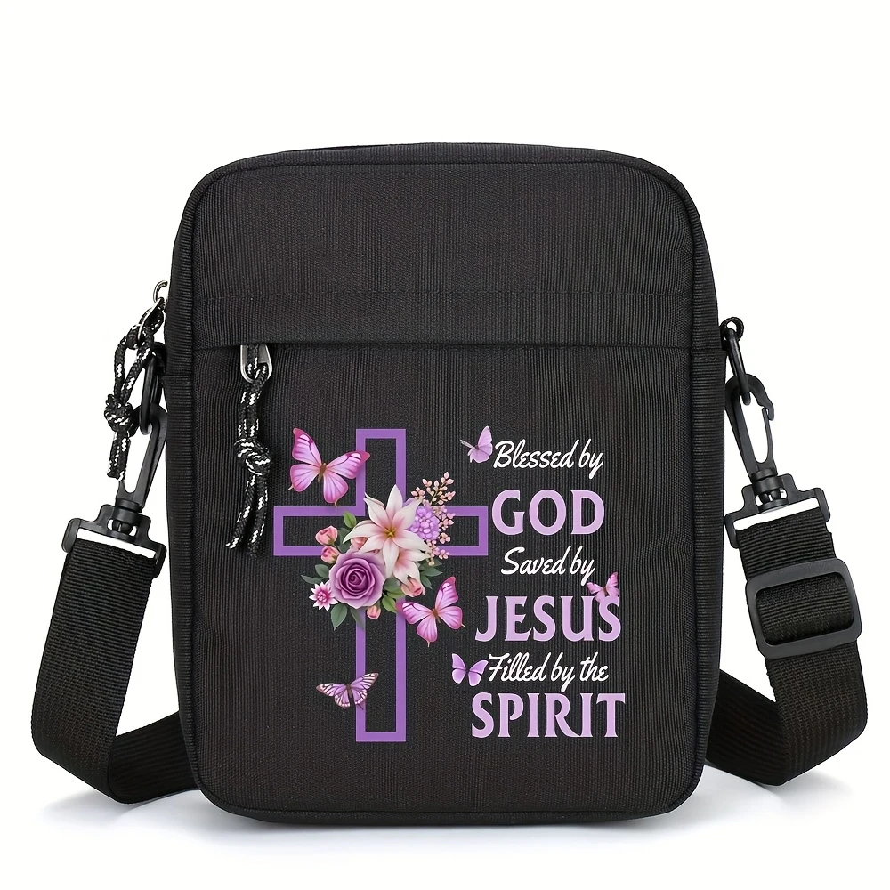 

Ladies' Fashion New Blessing Jesus Printed Bag Portable Oxford Small Square Bag Daily Single Shoulder Mobile Phone Bag
