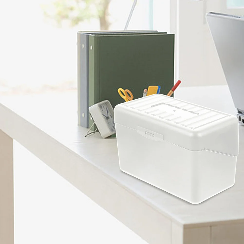 

2Pcs Card Box for Business Cards Storage Organizer Desktop Index Card Holder Portable Office Accessory Case Convenient Name