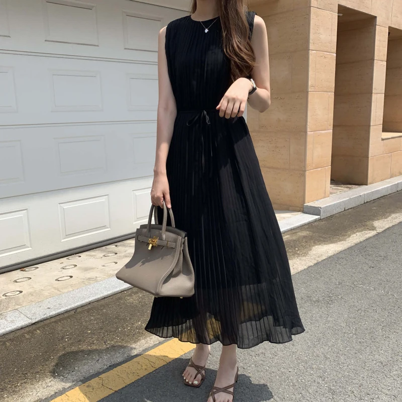 Chic Design Sense Asymmetrical Hem Svel Women's Dr Slimming Long Skirt Sle Summer Faionable Bla Dr