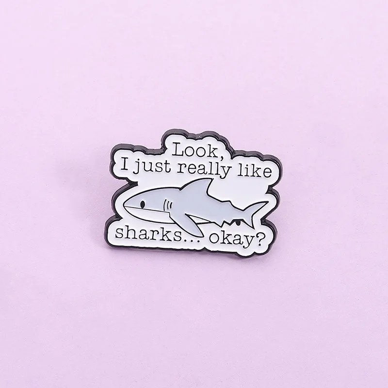 Meerestiere Emaille Pin kreative Cartoon Hai Brosche Pines Anstecknadeln Abzeichen auf Rucksack Kleidung Accessoires Schmuck Geschenke