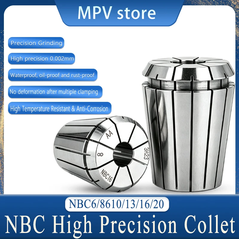 AA Grade High Precision NBC Spring Collet NBC6/NBC8/NBC10/NBC13/NBC16/NBC20, Replacement Collet Compatible with BIG DAISHOWA Too