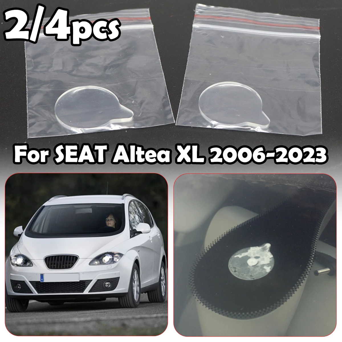 Rain Light Sensor Gel Pad For SEAT Altea XL 2006 - 2023 Adhesive Film Silicone Cushion Windscreen Chip Repair Kit Fix Tape 7612
