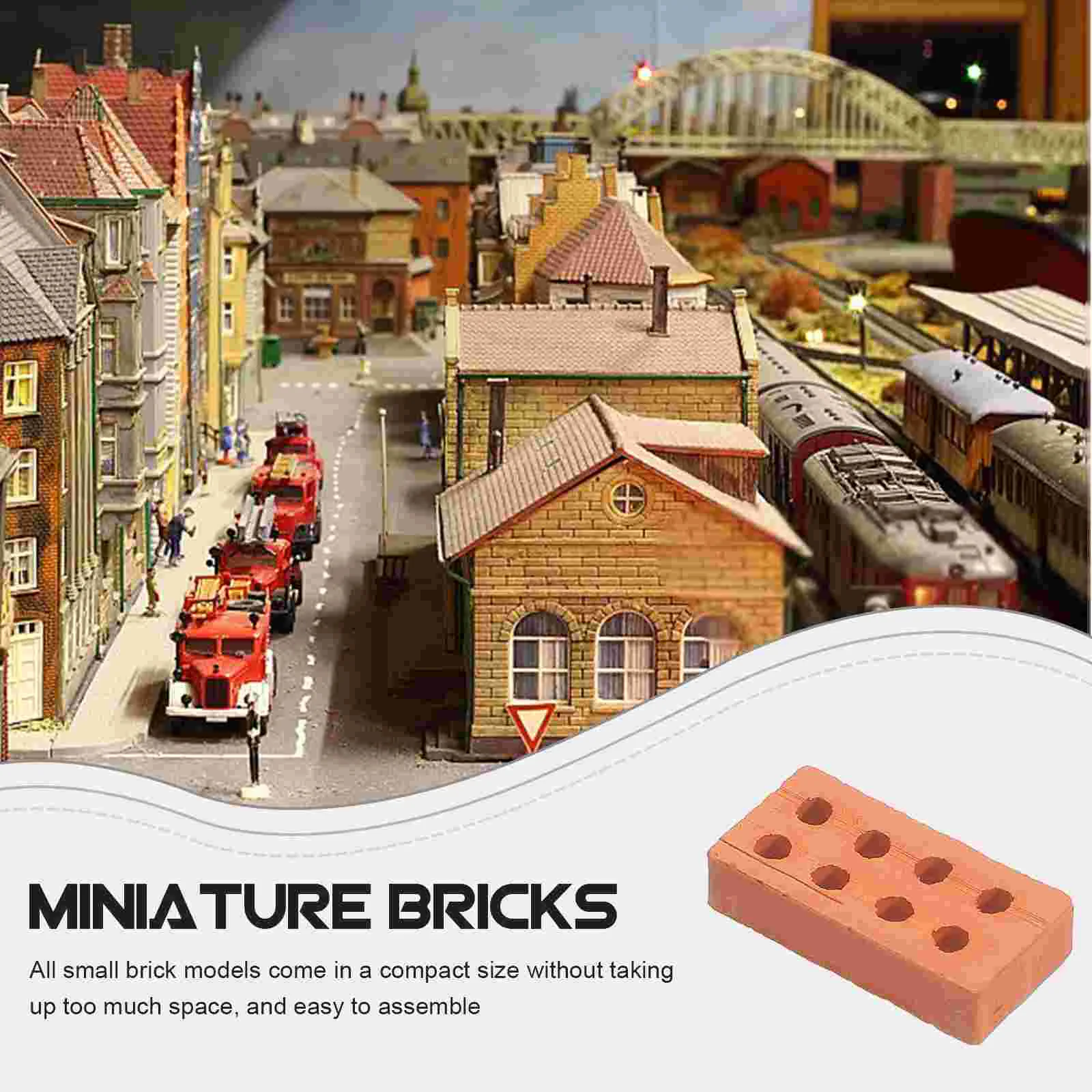 50 Pcs Mini Bricks Miniature Decor Landscaping Accessories Material DIY Sand Table Models Playing House Props Clay Kids Decors