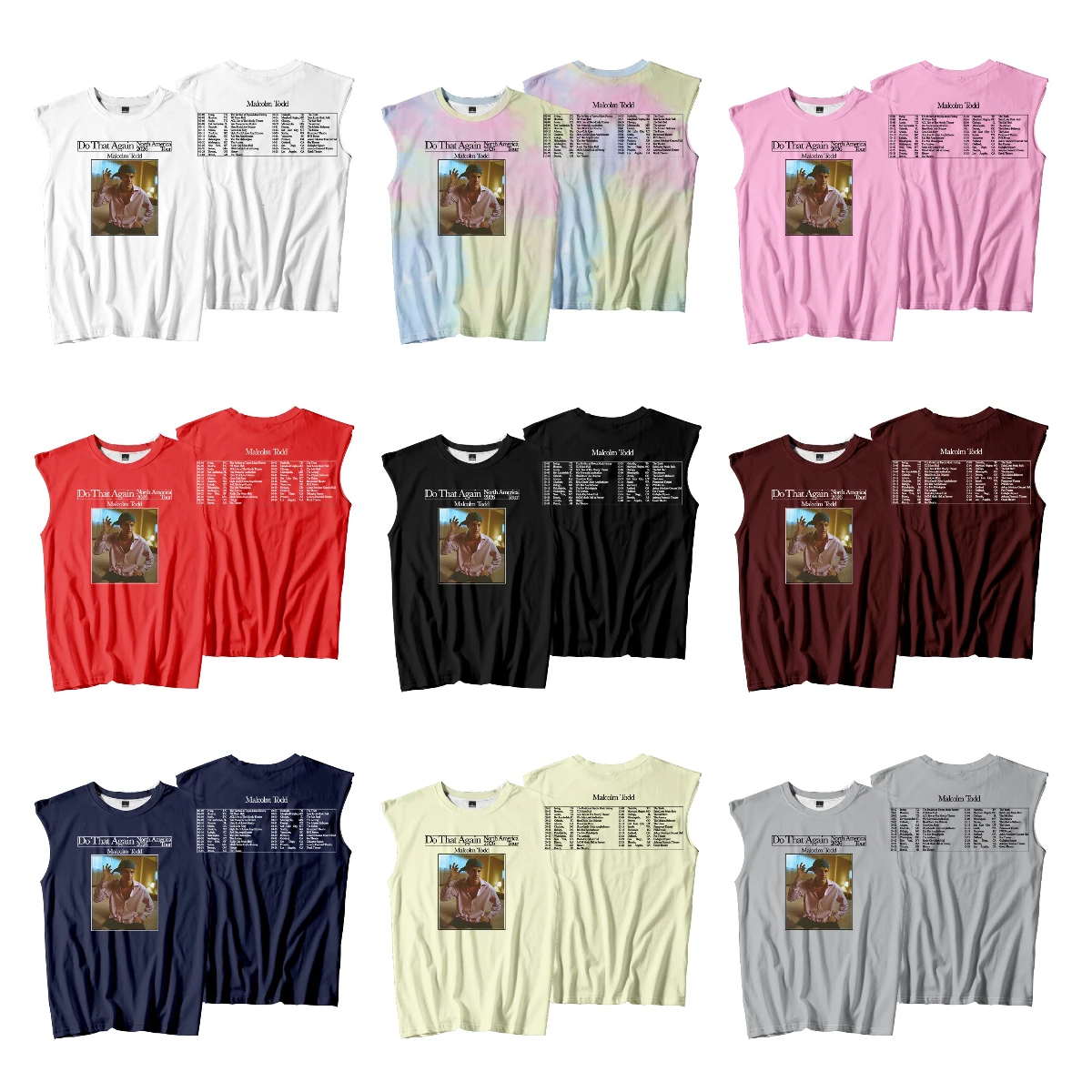Malcolm Todd Do That Again North America 2026 Tour Tank Tops Unisex Sleeveless Vest Women Men Outdoor Streetwear Tops