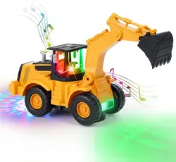 Camión excavadora para niños, construcción 2 +, juguetes para niños pequeños, camión excavadora con rueda Universal eléctrica, juguetes de coche para niños con luz