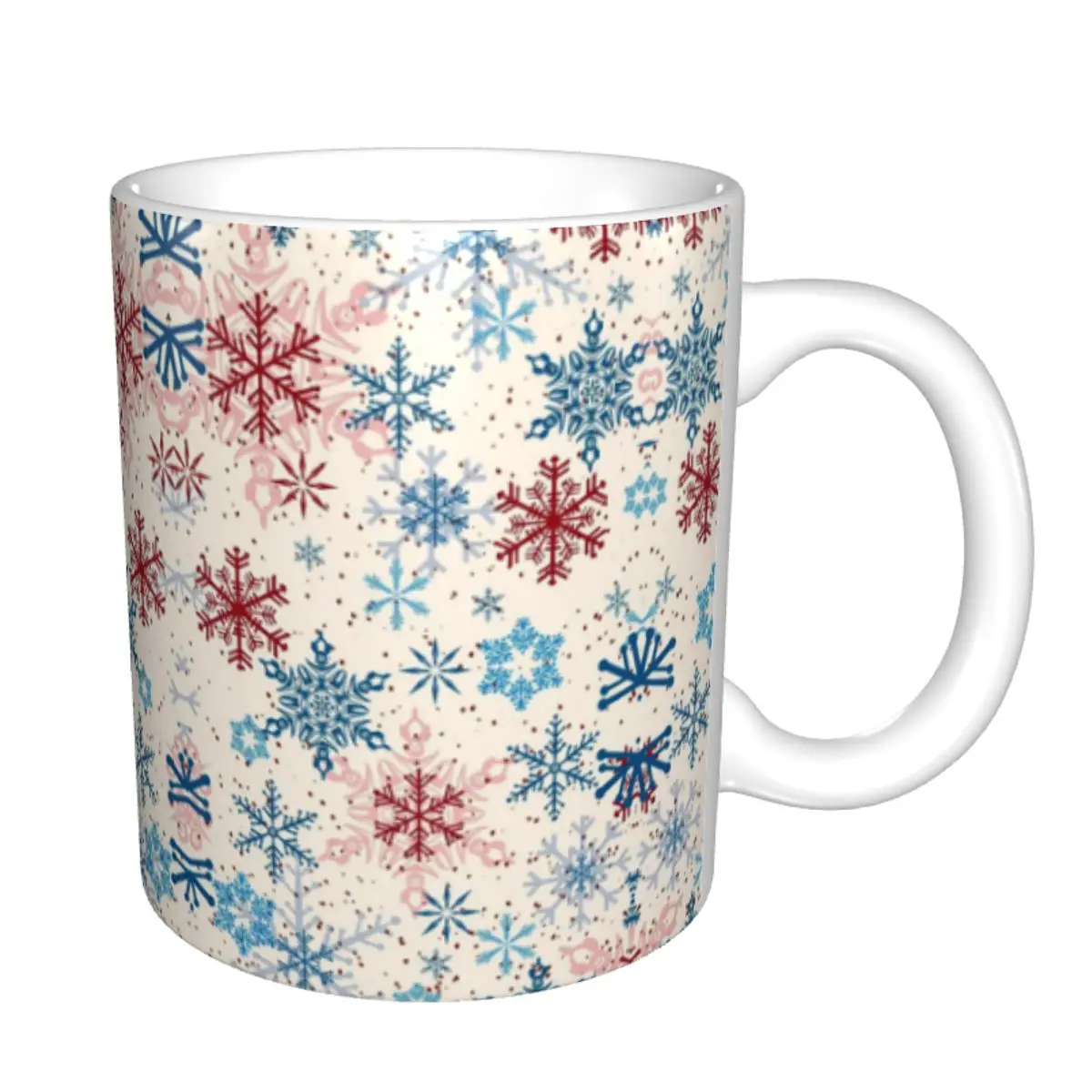 Customized DIY Snowflake Ceramic Mugs Happy Christmas Coffee Cups Creative Present