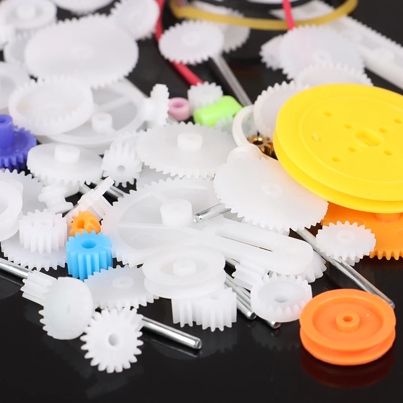 78 pezzi pacchetto di ingranaggi in plastica accessori per veicoli scientifici e educativi motore robot vari ingranaggi assi cinture set giocattolo parti modello fai da te