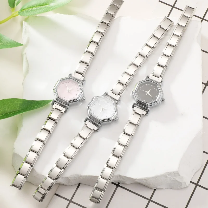 1PC High Quality Women's Stainless Steel Oval Irregular Shape DIY Watch Bracelet Bangle For Friend Birthday Gift