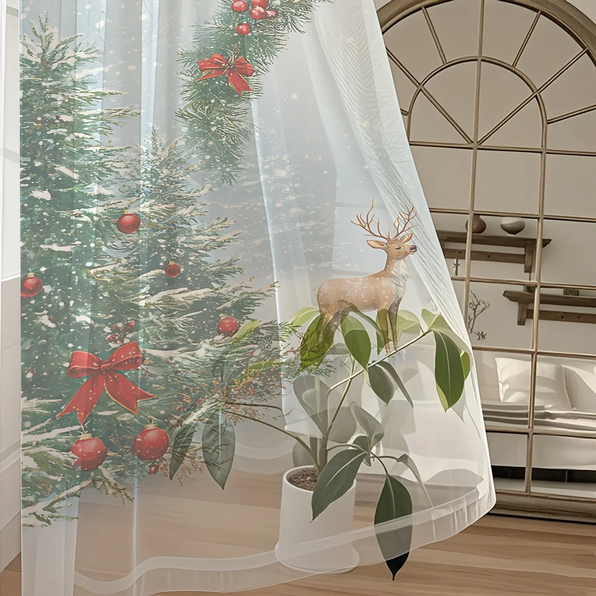 قطعتان من ستائر شفافة لفصل الش - مراجعة Curtain Rods وسعره