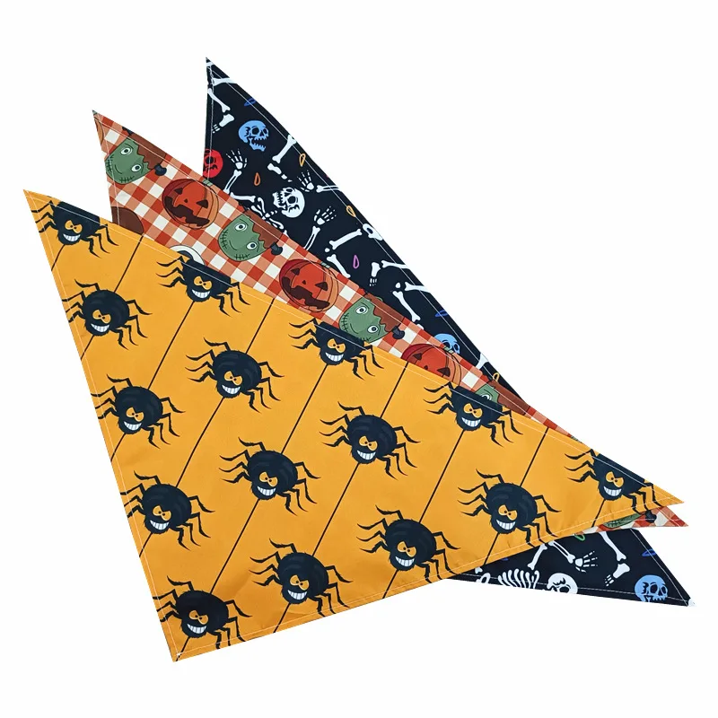 2025 New Halloween Christmas Pet Dog Cat Triangle Towel Adjustable Dog Bandana Dogs Accessoires