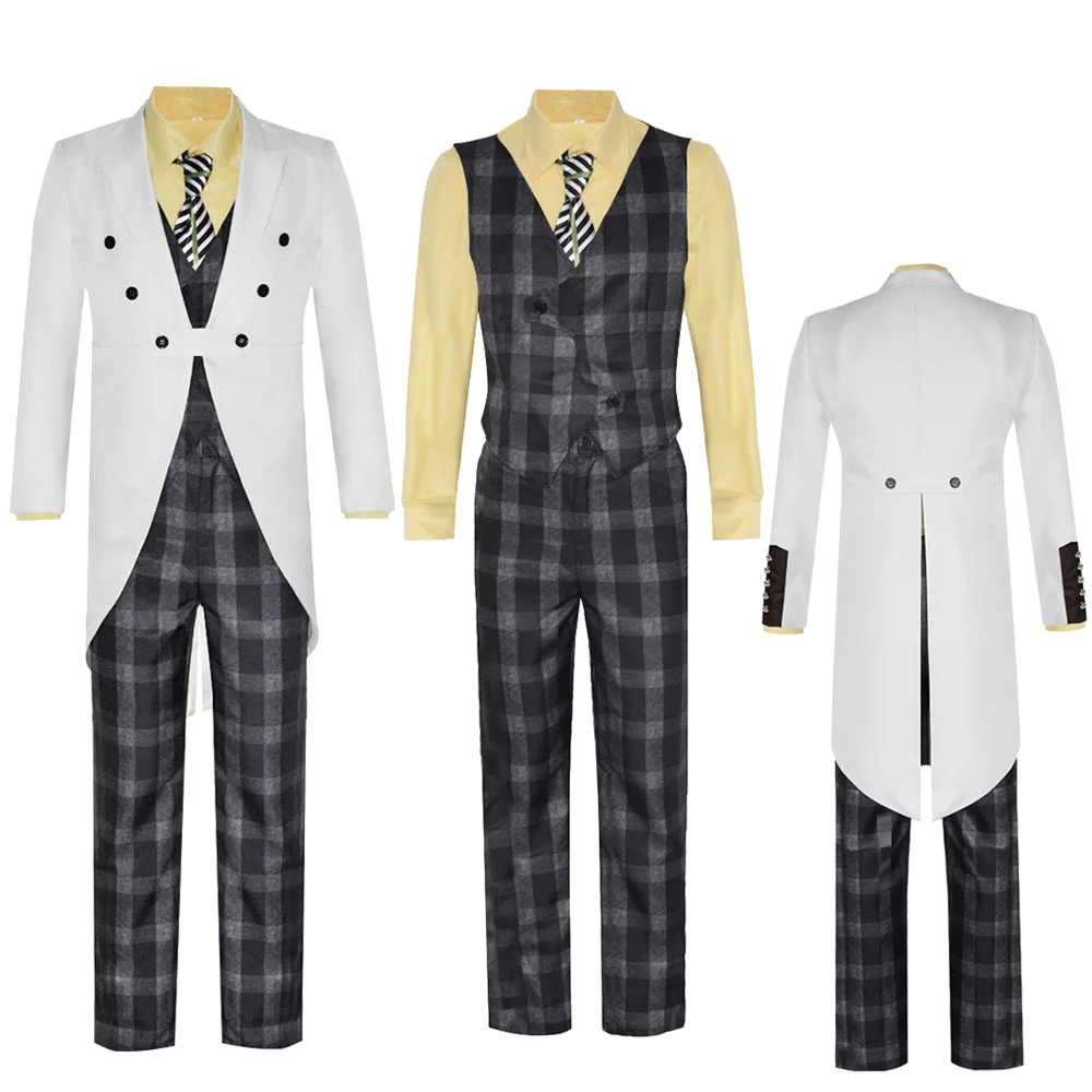 

Twins Jerome Valeska Roleplay Cosplay Costume Tailcoat Suit Men Adult Uniform Halloween Party Clown Outfits ﻿