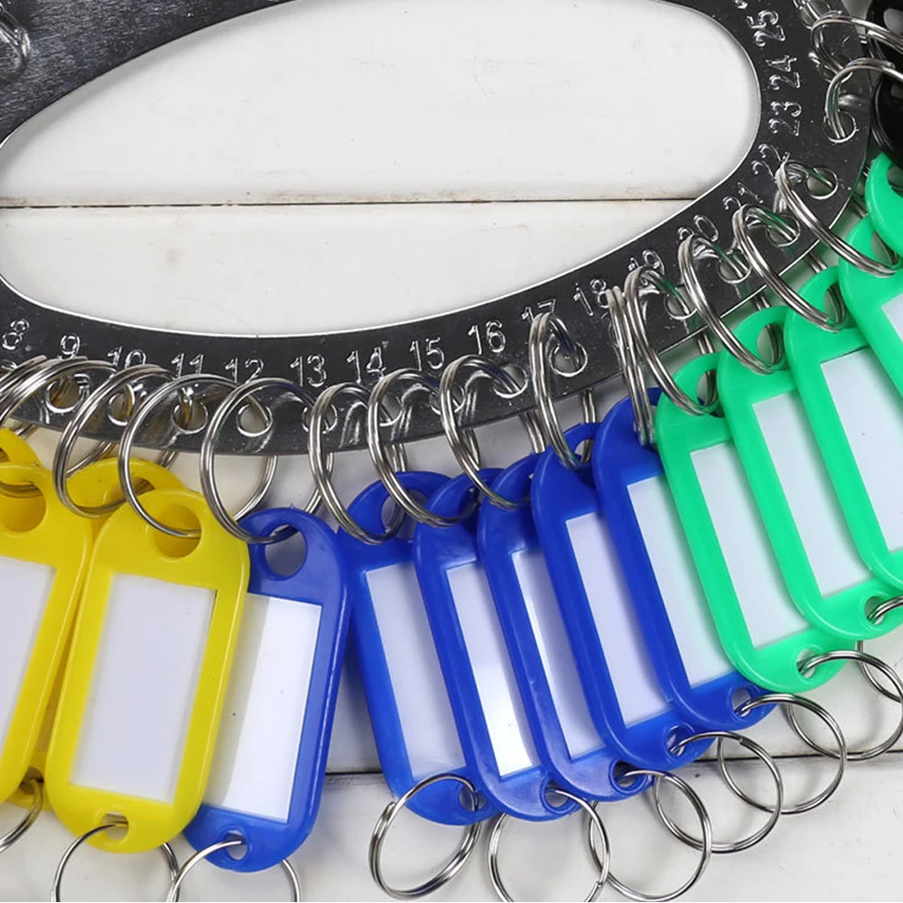 1PCS Key Organizer Manager Portable Metal Ring Key Organizer with 18/28 Separable Key Rings and 18/28 Assorted Color Key Tags