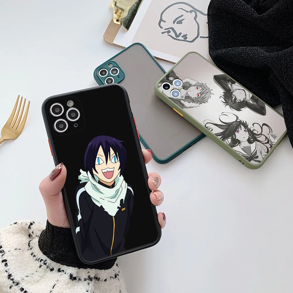 Cases For iPhone 16 15 14 7 8 Plus 13 12 11 Pro Max XS X 13Mini XR SE Noragami Yato Anime Frosted Translucent Fundas Phone Case