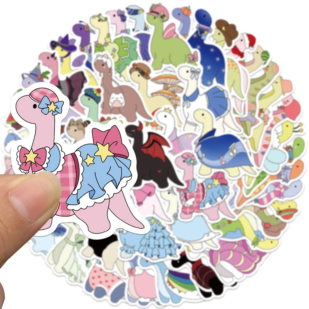 50pcs Cute Cartoon Animal Dinosaurs Stickers Waterproof Graffiti For Luggage Laptop Water Bottle Diary Vinyl Decals