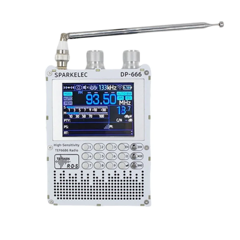 راديو موثوق به-TEF6686 DP-666 عالي الحساسية كامل النطاق FM/LW/MW/SW راديو الموجات القصيرة ESP32 RDS 2.8 بوصة IPS شاشة تعمل باللمس، TEF6686