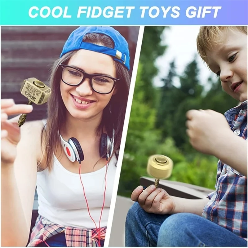 Movie Theme Hammer Fidget Spinners Metal Fidgeting Hand Finger Stress Relief Toys Anti Anxiety Gyro Birthday Xmas Gifts For Kids