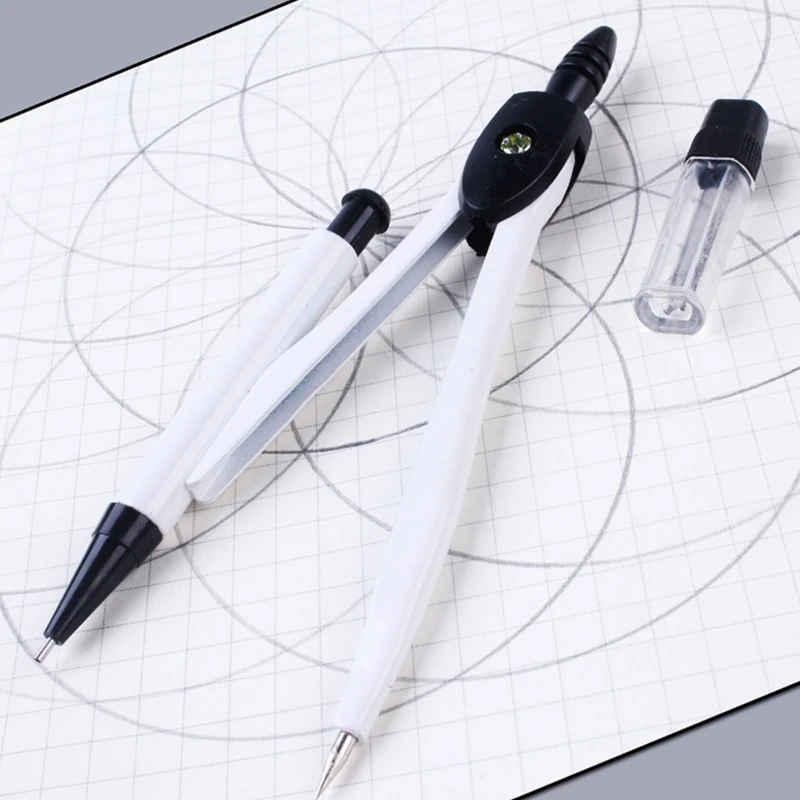 Simple Metal Compasses for Students with 0.7mm Pencil Leads Math Geometry Tool