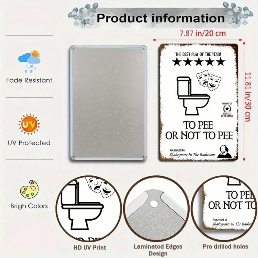 

1 шт. жестяная вывеска для писания или не писать - забавное настенное искусство для ванной/игровой комнаты, 8x12 дюймов/20x30 см