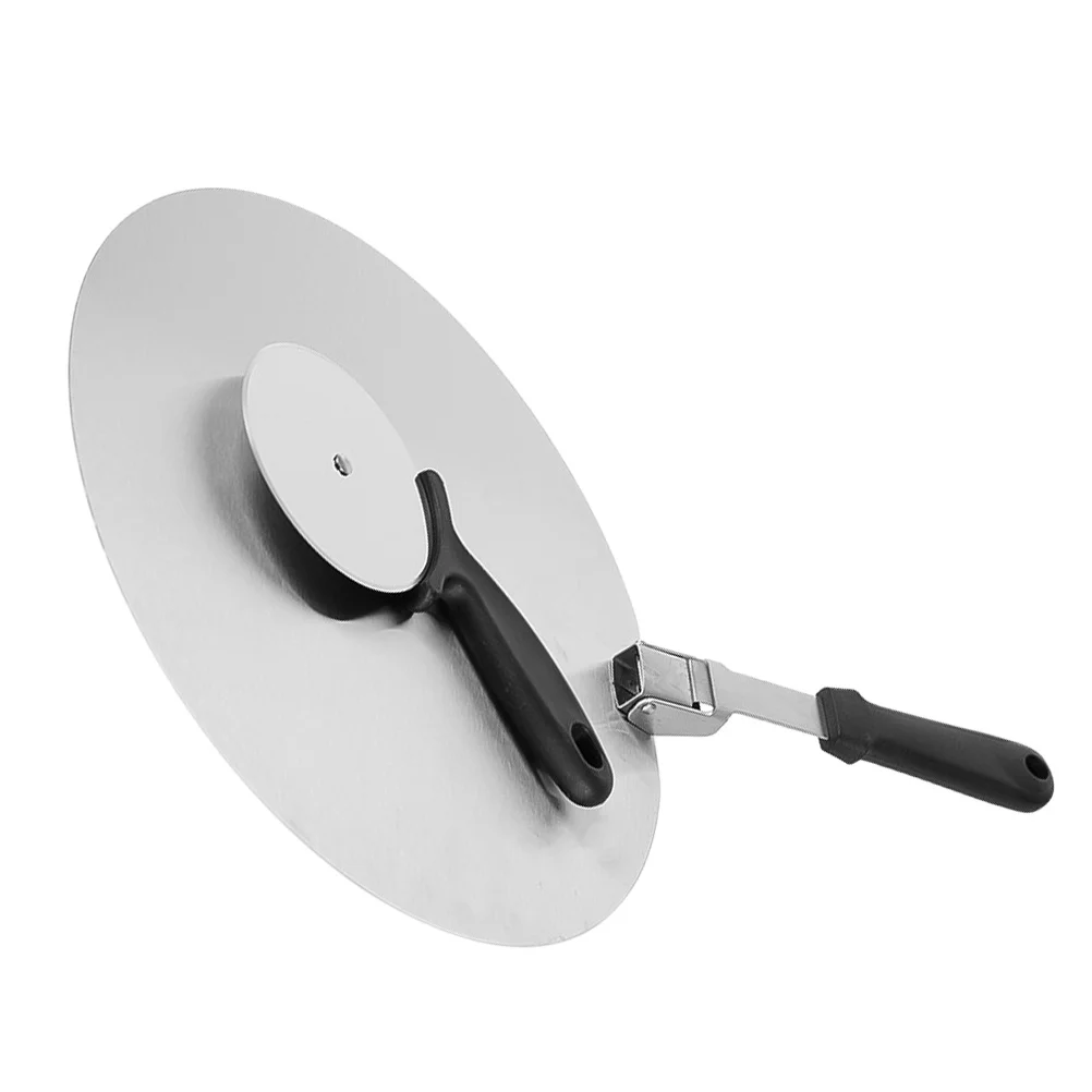 

1Set Stainless Steel Pizza Peel and Paddle Set with Cutter Wheel for Effortless Oven Removal of Bread Pie Tart Cookie Batch