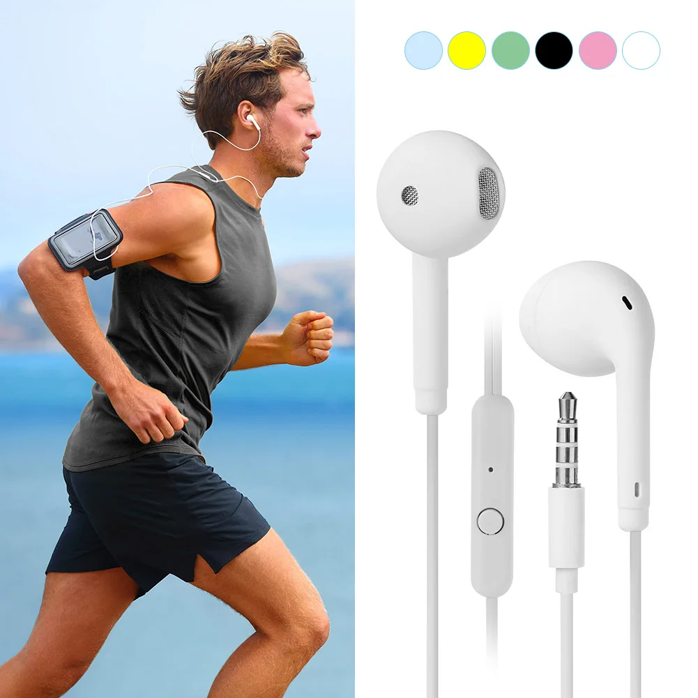 Portable Wired Headphone 3.5mm In-Ear Earphone Sport Music Earbud Handfree Wired Headset Earphones For Xiaomi Huawei Samsung