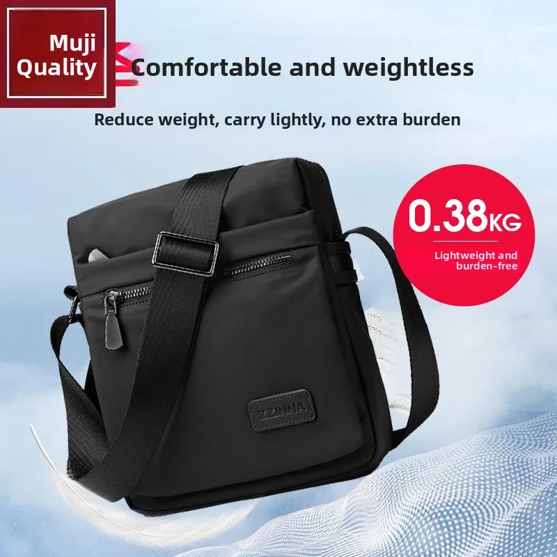 

Ox Cloth Men's Waterproof Casual Single oulder Crossbody Bag Nylon Lightweight Youth Zipper Closure Leisure Bapa