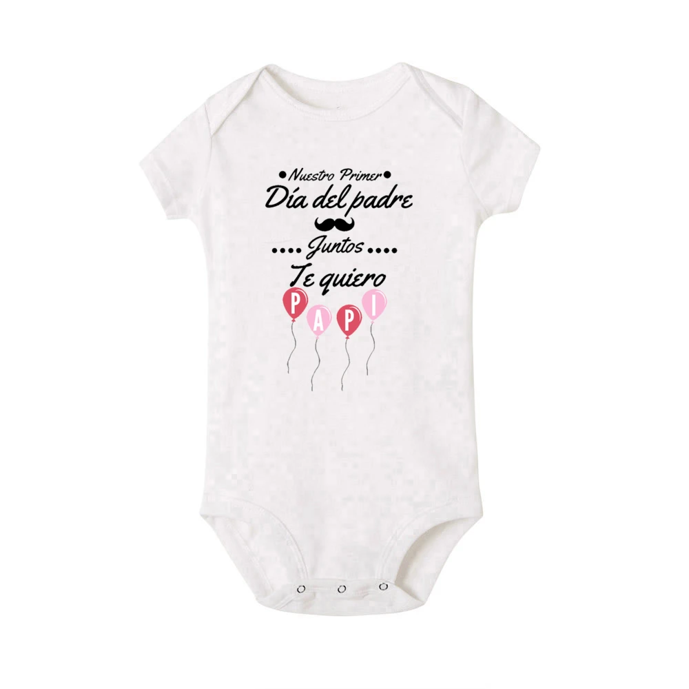 Our First Father\'s Day Together I Love You Daddy Printed Baby Bodysuit Father\'s Day Infant Outfit Newborn Short Sleeve Romper