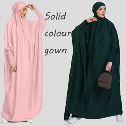 Hooded Abaya Muslim Women Prayer Garment Hijab Dress Arabic Robe Overhead Kaftan Khimar Jilbab Eid Ramadan Gown Islamic Clothes