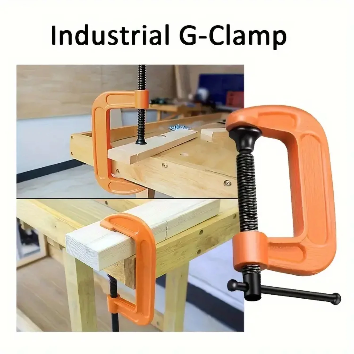 Portable 2pcs Steel C-Clamp Set for Rocker Woodworking Fixing